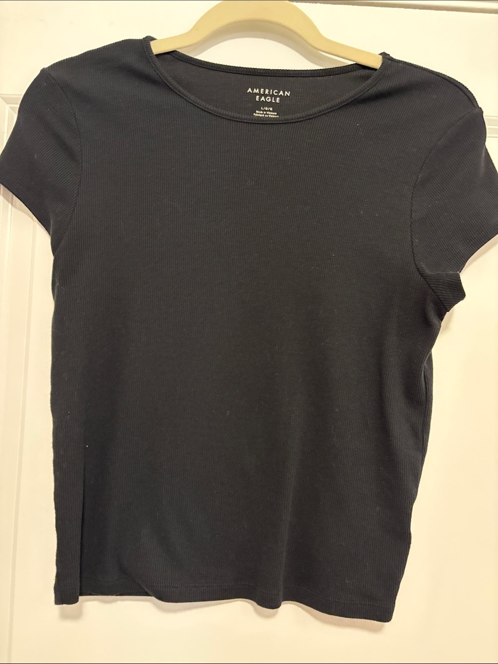 THREE American Eagle cap sleeve ribbed t shirts-sz large - Picture 3 of 5